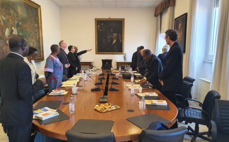 La délégation à l'Université pontificale Urbaniana